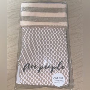 Free People Riot Sport Fishnet Anklet Sock / Nude Lurex